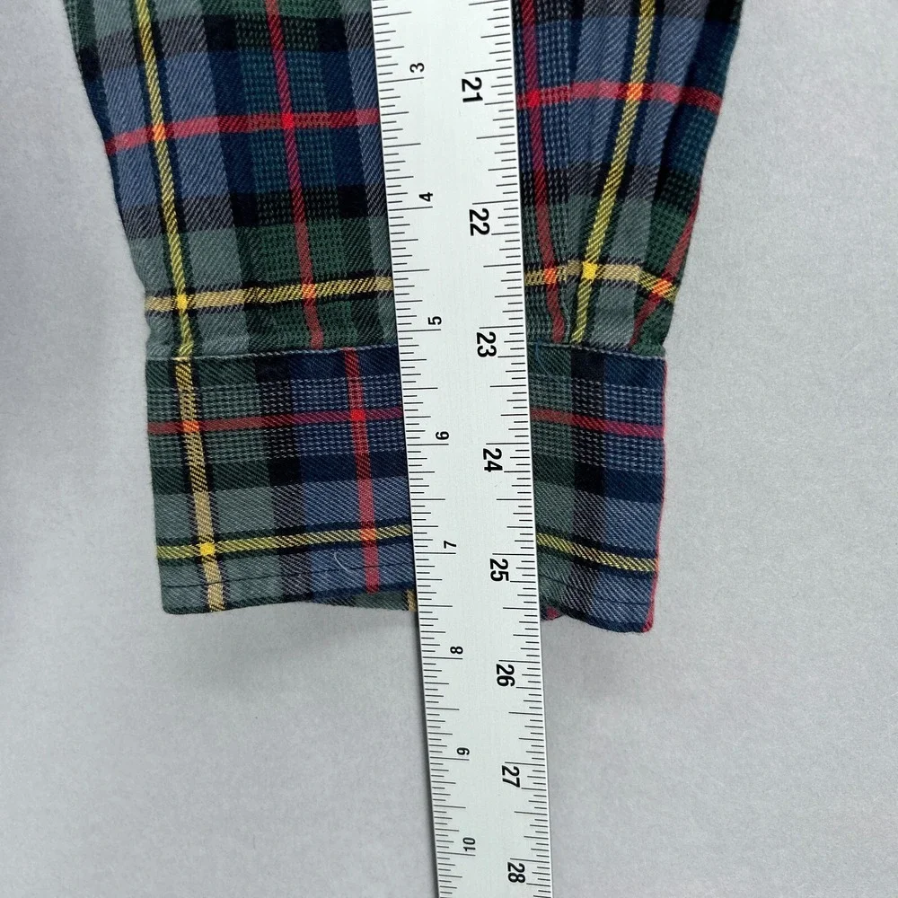 Polo Ralph Lauren Shirt Mens Medium Green Red Plaid Button Down Workshirt Tartan